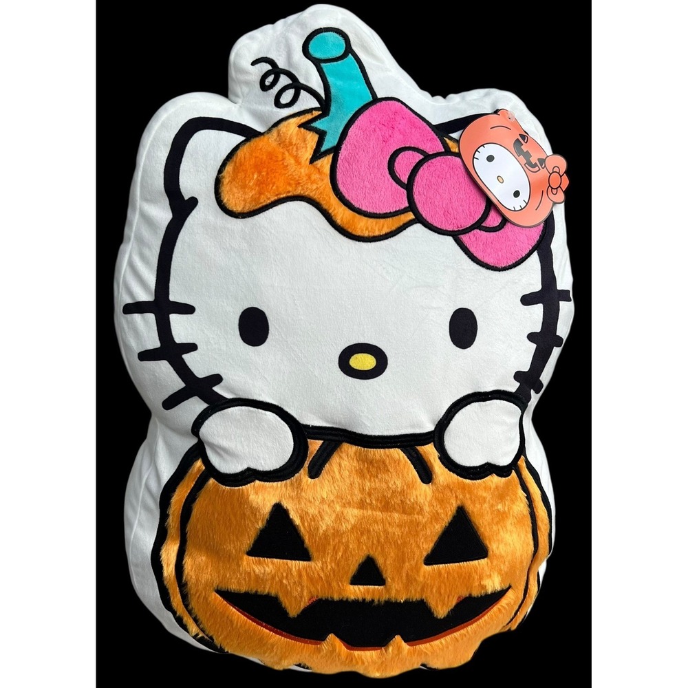 Hello Kitty Sanrio Girls 22" x 14" Halloween Pumpkin Pillow 2025 NWT Plush